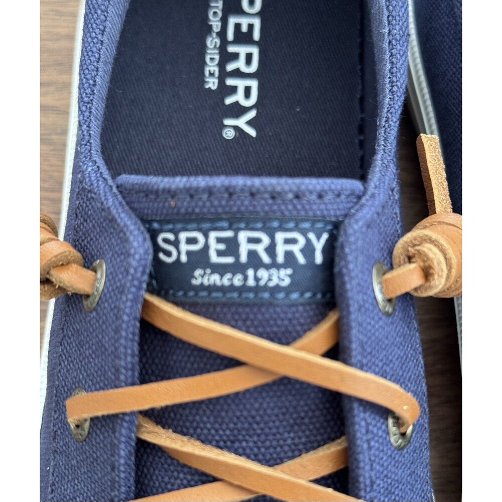 Women’s Size 8 Sperry Crest V Linen Navy STS98642 Boat Shoes NIB - Picture 3 of 8